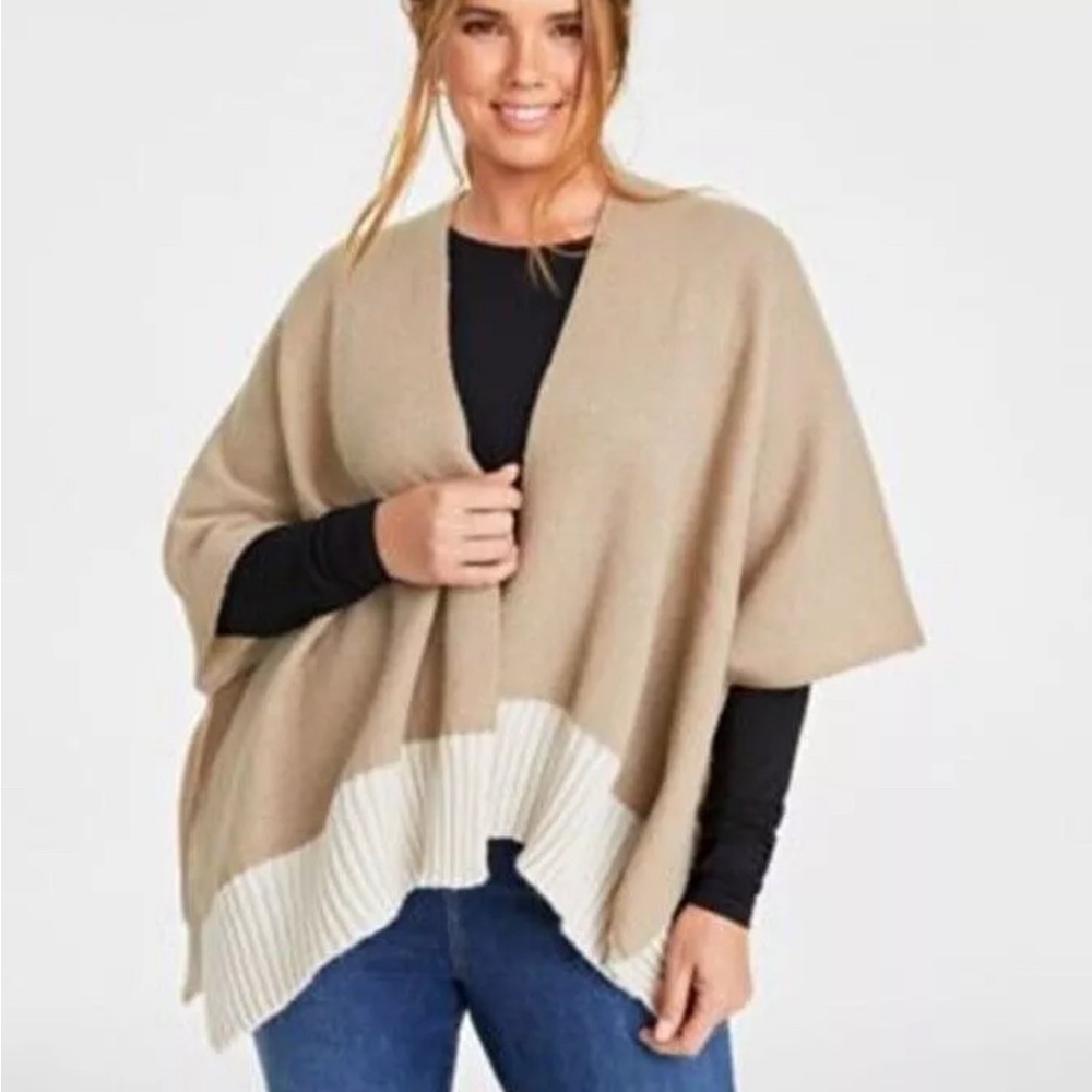 On 34th women’s reversible wrap sweater tight knit size one